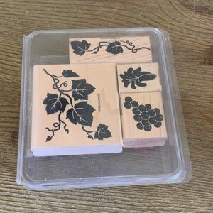 Stampin’ Up! Rubber Stamp Set Definitely Decorative Grapes Set of 4